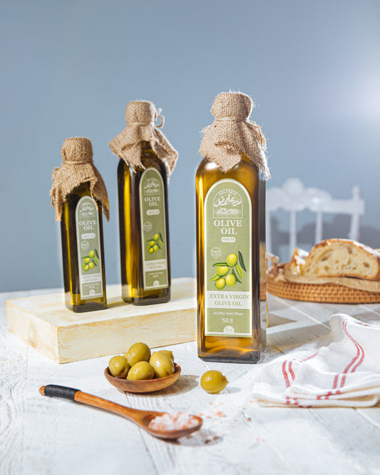 زيت زيتون بكر ممتاز معصور على البارد – 500 مل – زجاج – حموضة أقل من ‎0.8%‎ | مزرعة عقل
