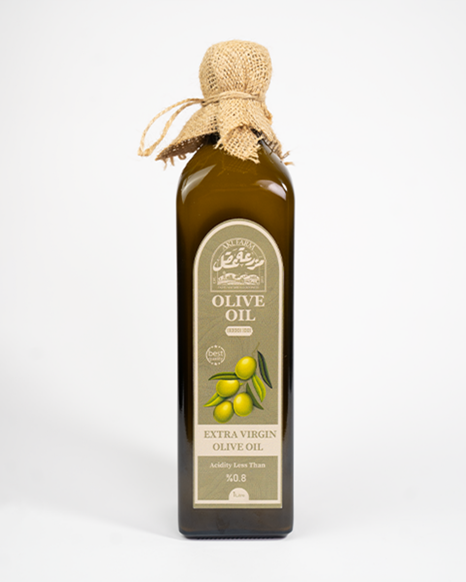 زيت زيتون بكر ممتاز معصور على البارد – 1 لتر – زجاج – حموضة أقل من ‎0.8%‎ | مزرعة عقل